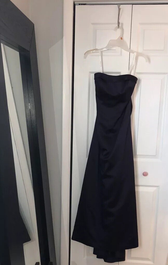 Strapless full length plum gown Strapless full length plum gown