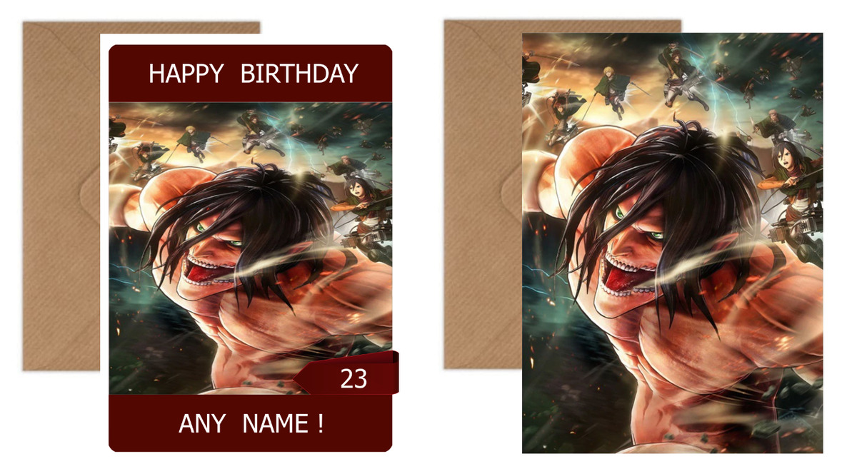 Attack of the Titans Anime Personalised Birthday Card-Photo Print or Poster