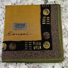 MAN HANKY YELLOW-GOLD JAPAN GEOMETRICS CLASSIC COTTON POCKET ART SQUARE 18" KS5