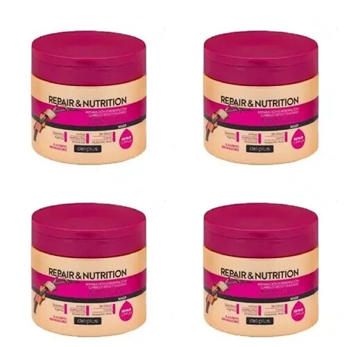 4 X 400 ML MASK REPAIR & NUTRITION -ACID HYALURONIC- VIT E - KERATIN - CAVIAR...