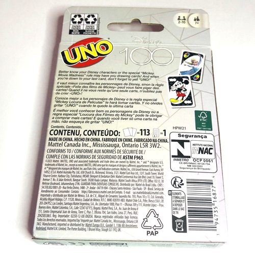 Mattel UNO Disney 100 Card Game feat. Disney Characters, Minnie Mouse Foil Card - Picture 5 of 5