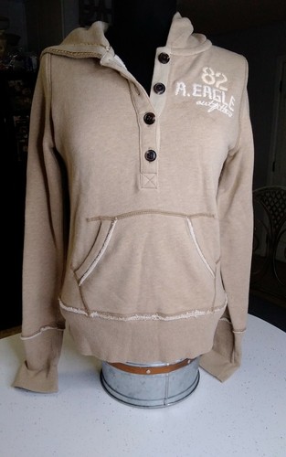 American Eagle Outfitters Ladies Pullover Hoodie Sz S/P Tan Chest 18" Length 22" - Picture 1 of 12