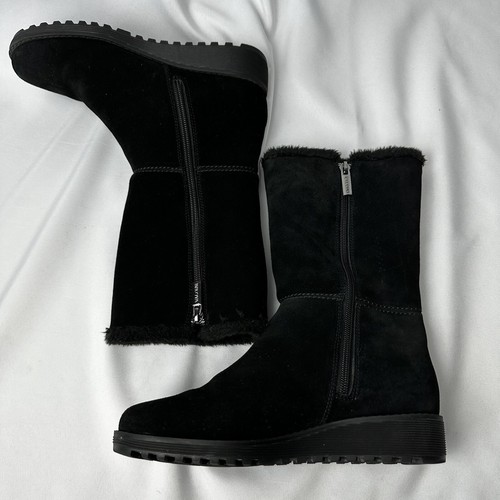Valdini Sofia Women’s Black Suede Leather Boots, Size 6 - 第 6/11 張圖片