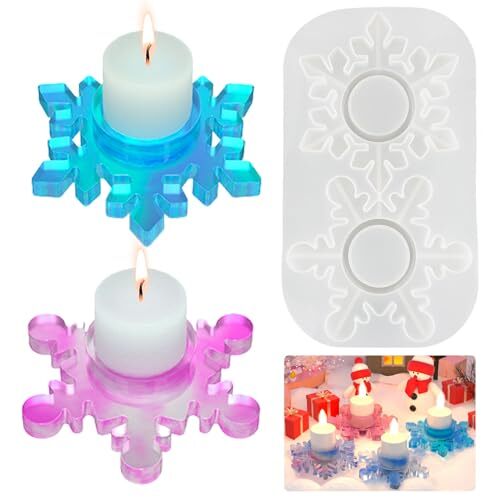 Stampo in silicone a forma di fiocchi di neve, forma natalizia, forma di (N9a)