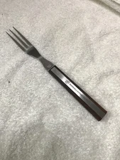 Vtg Warco Fork 3 Prong Tine Stainless Wood Handle Advertising Japan Marshall Oil