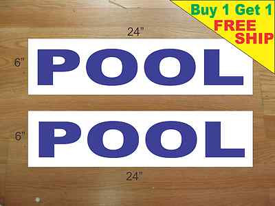POOL BLUE 6''x24'' REAL ESTATE RIDER SIGNS Buy 1 Get 1 FREE 2 Sided