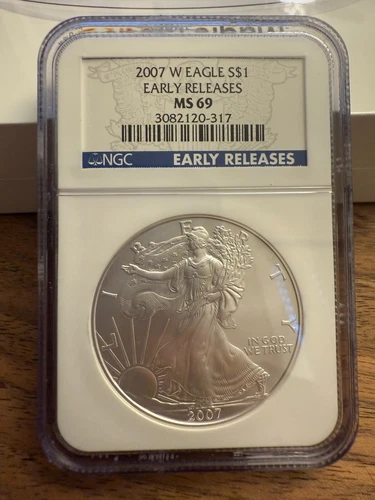 2007-W Silver Eagle Early Release  NGC MS69
