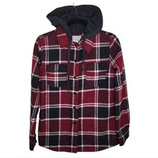 Empyre Plaid Hooded Flannel Jacket Size Small