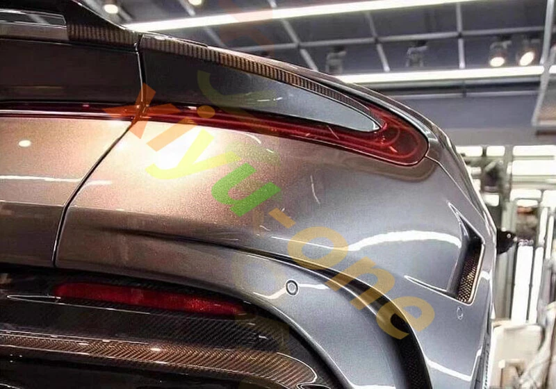 3Pcs Real Carbon Fiber Rear Trunk Wing Spoiler Lip For 2017-23 Aston Martin DB11 - Image 4 of 4