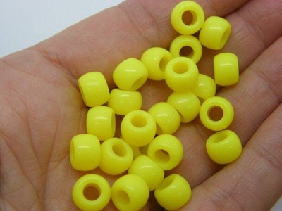 480 Barrel beads yellow resin acrylic AB726
