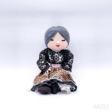 Vintage Nonna Bambola di Peluche Pupazzo Bambola Nonna Con Vestito 27cm