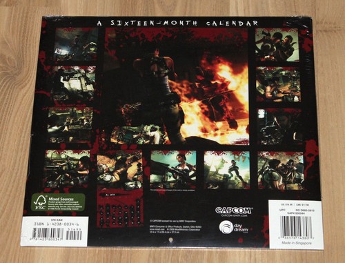 2010 Resident evil 5 Calendar Chris Redfield Sheva Alomar New & Sealed - Picture 2 of 3
