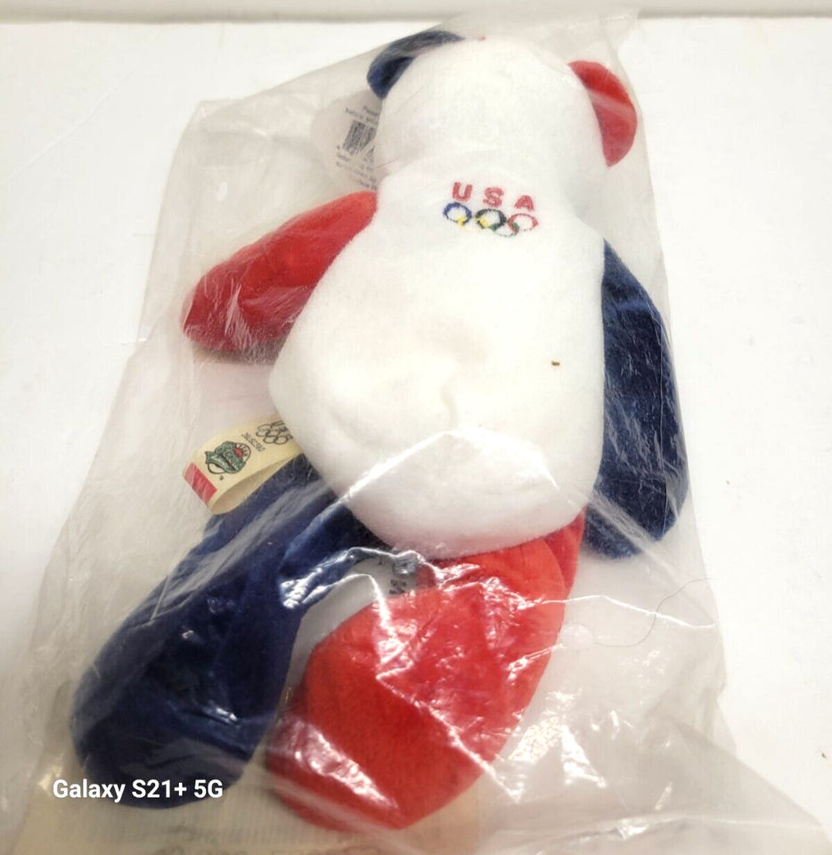 TEAM OLYMPIC BEARS USA VICTORY II BEANIE 1999 SEALED IN BAG U
