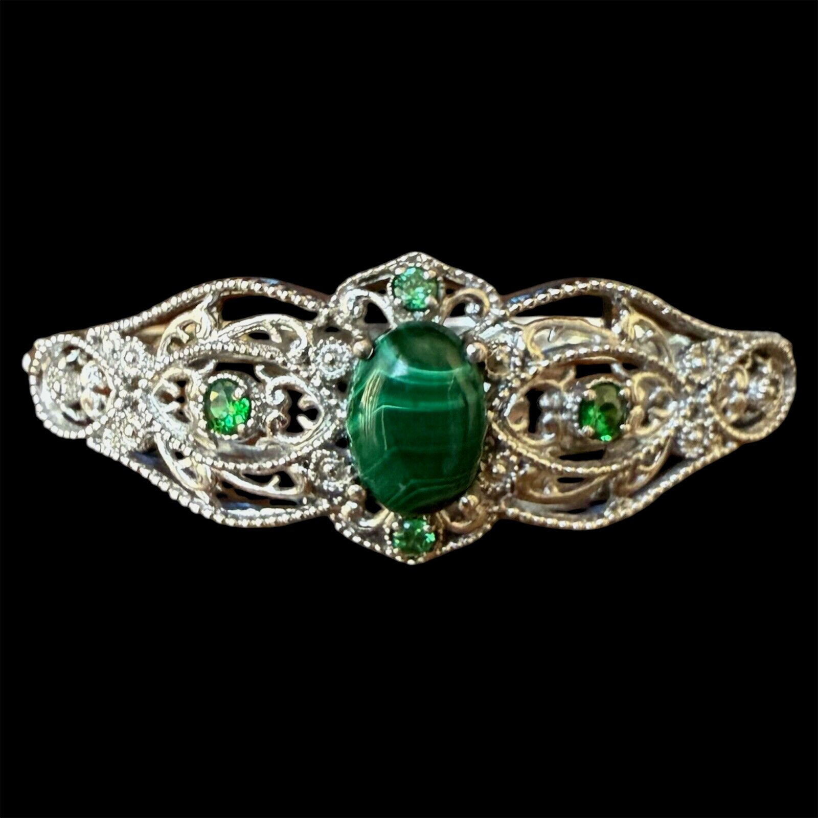 Malachite Bracelet Signed Karis STS - image 1