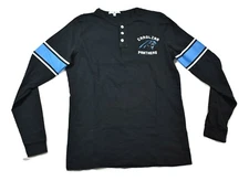 Junk Food Mens NFL Carolina Panthers Henley Shirt New S, M, L