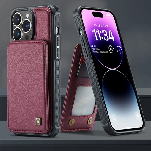 For iPhone 16 15 Pro Max 14 13 12 Leather Card RFID Wallet Back Case Stand Cover - Picture 32 of 53
