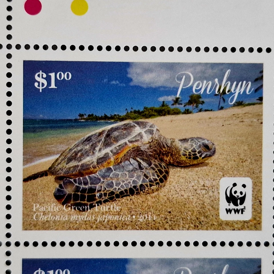 Penrhyn 2014 MNH Turtles Reptiles 16 Stamps 4 Full Sets Corner Quartblocks - Image 2 of 4
