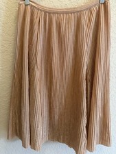 Maeve Anthropologie Midi skirt Micro Pleated Rose Gold Metallic Medium