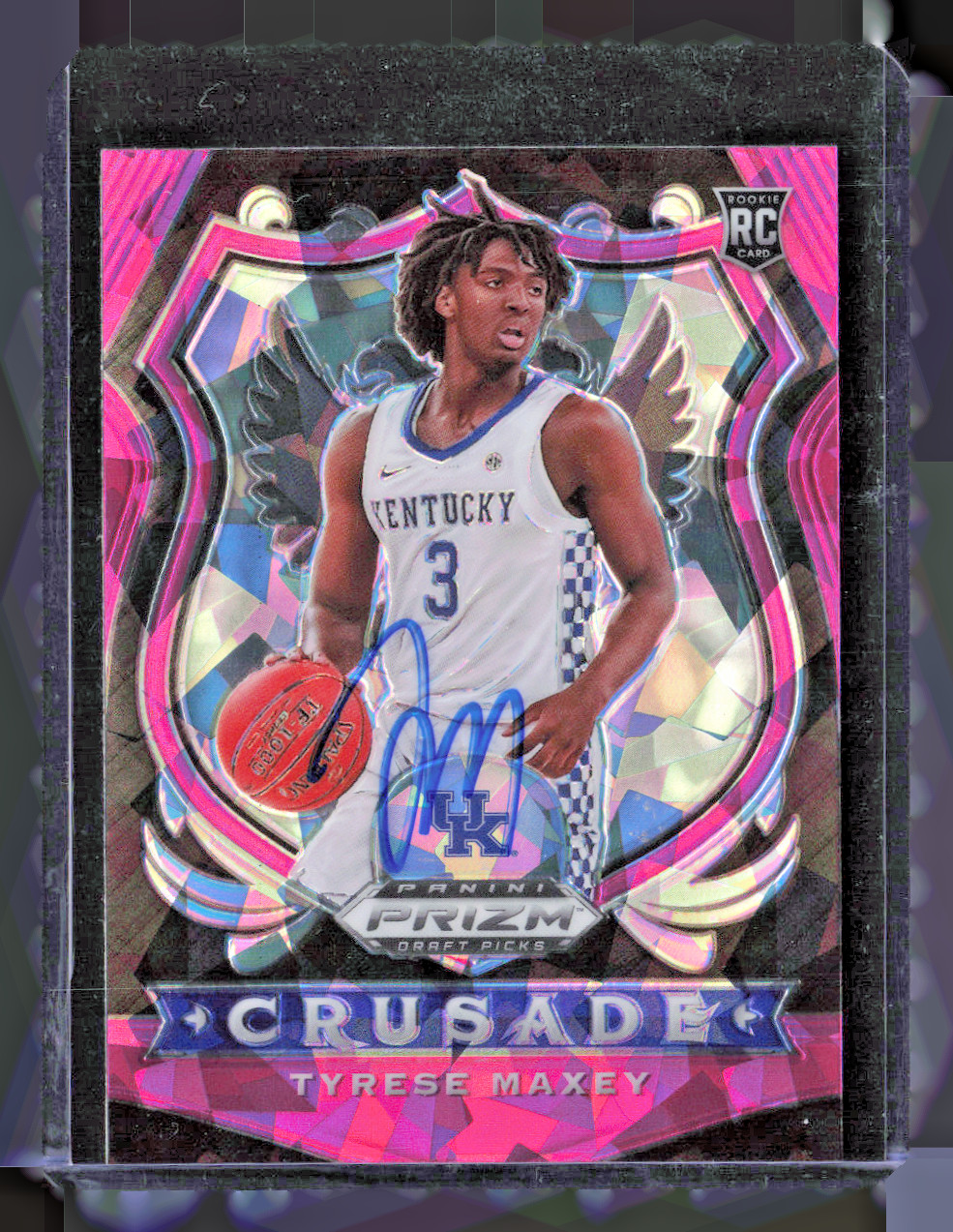 Tyrese Maxey Signed Autograph 2020 Prizm Draft Pink Ice Crusade #94 76ers