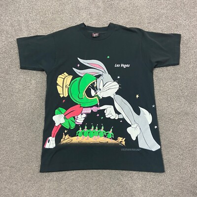 VTG 90s Looney Tunes Ray Gun T Shirt Size Medium 1993 Single Stitch