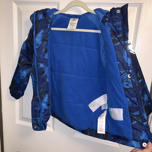 Disney Store Star Wars Hooded Full-Zip Puffer Coat Jacket Reflective Boys 4 Blue - Picture 18 of 24