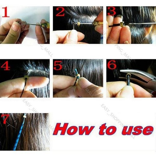 100pcs Micro Loop Rings Beads Link Tip For Human Hair Extensions Replacement - Picture 2 of 8