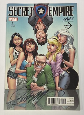 Marvel Secret Empire #1 Spider-Man Stan Lee Cover A Conque 2017 Signed Campbell