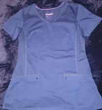 Purple Label Womens Medical Scrub Top Small Navy Blue 2245