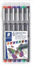 STAEDTLER Pigment Liners 0.5mm 6/Pkg-Assorted Colors PEG G-9 