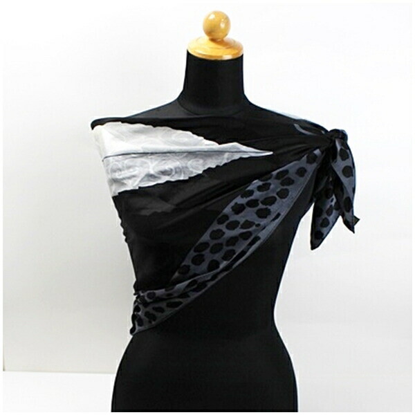 Authentic Lanvin Silk Scarf Leaf Pattern Polka Do… - image 2