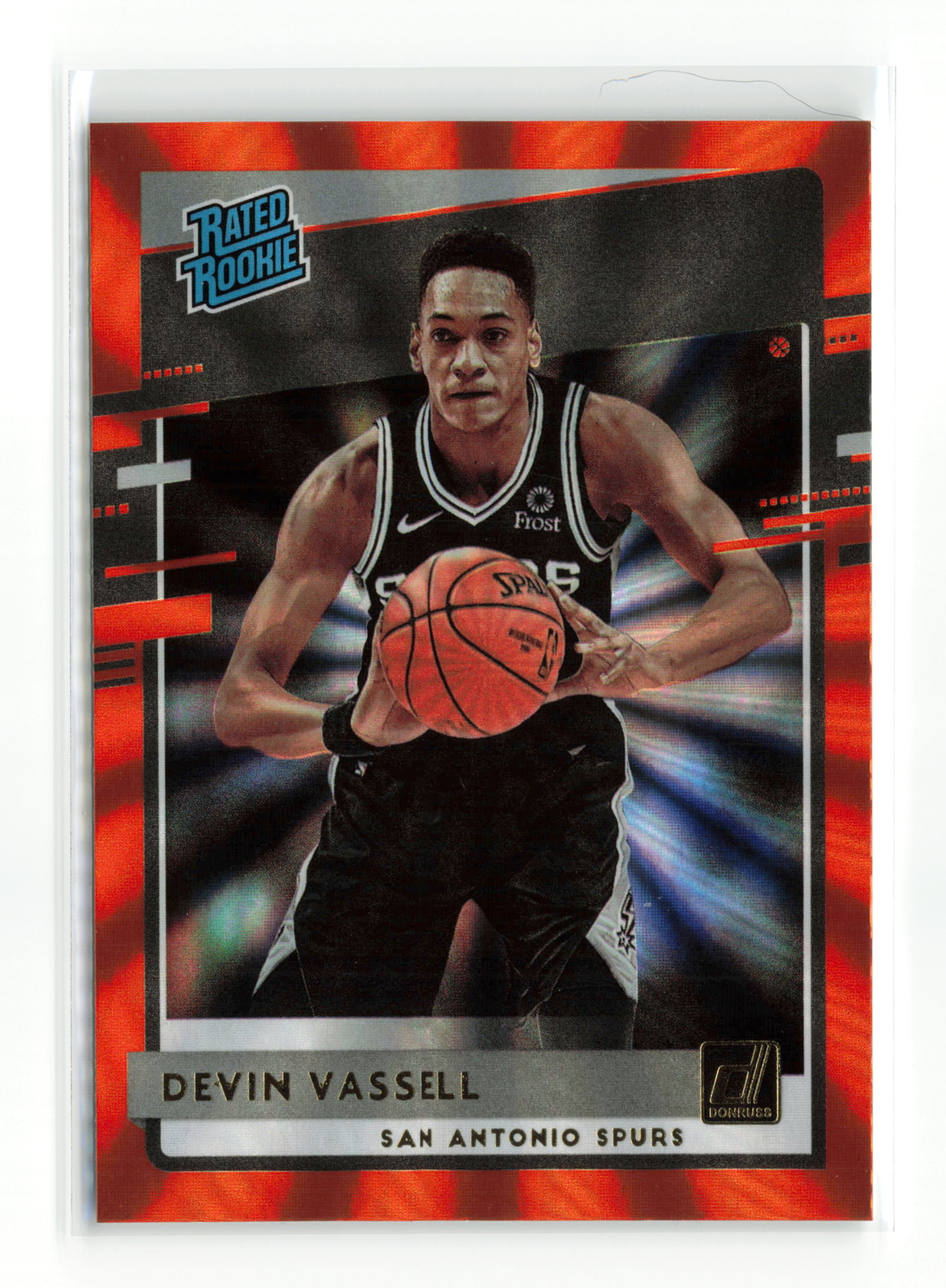 DEVIN VASSELL #206 2020-21 PANINI DONRUSS SPURS RATED ROOKIE ORANGE LASER