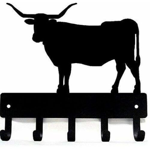 Texas Longhorn Steer Cow Key Rack Wall Mounted Shape Decoration Metal Art Decor - Bild 1 von 12