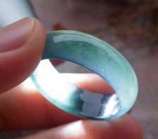Certified Icy Green Burma Natural A JADE Jadeite Circle RING USA. 11    664786