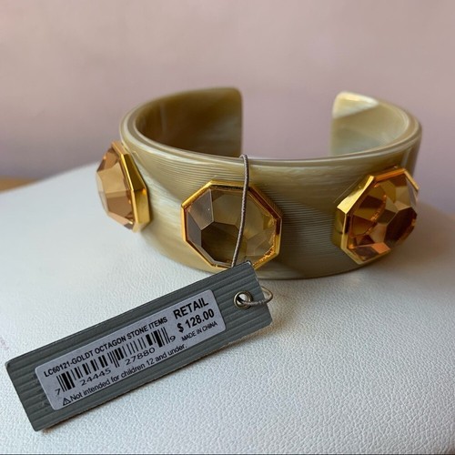 LOUISE ET CIE Faux Horn Octagon Cuff Bracelet - Picture 3 of 14