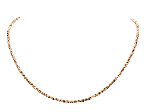 Men's Ladies Real 10K Rose Gold 3MM Rope Chain Necklace 18-24 Inches - 第 1/5 張圖片