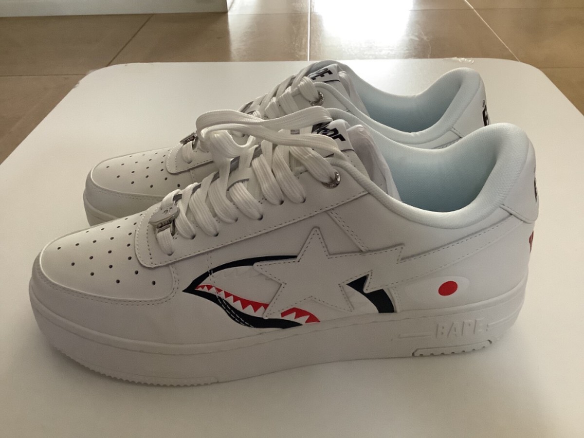 Authentic a bathing ape bape shark bape sta white US 9 10 11  display picture 1