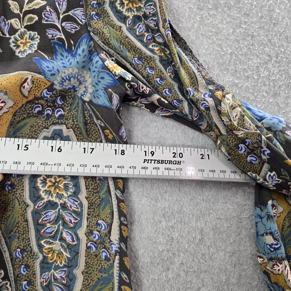 Vestido Free People Mujer XS Gris Cachemira Floral Lluvia O Brillo Mini Línea A Boho Foto 4 de 4