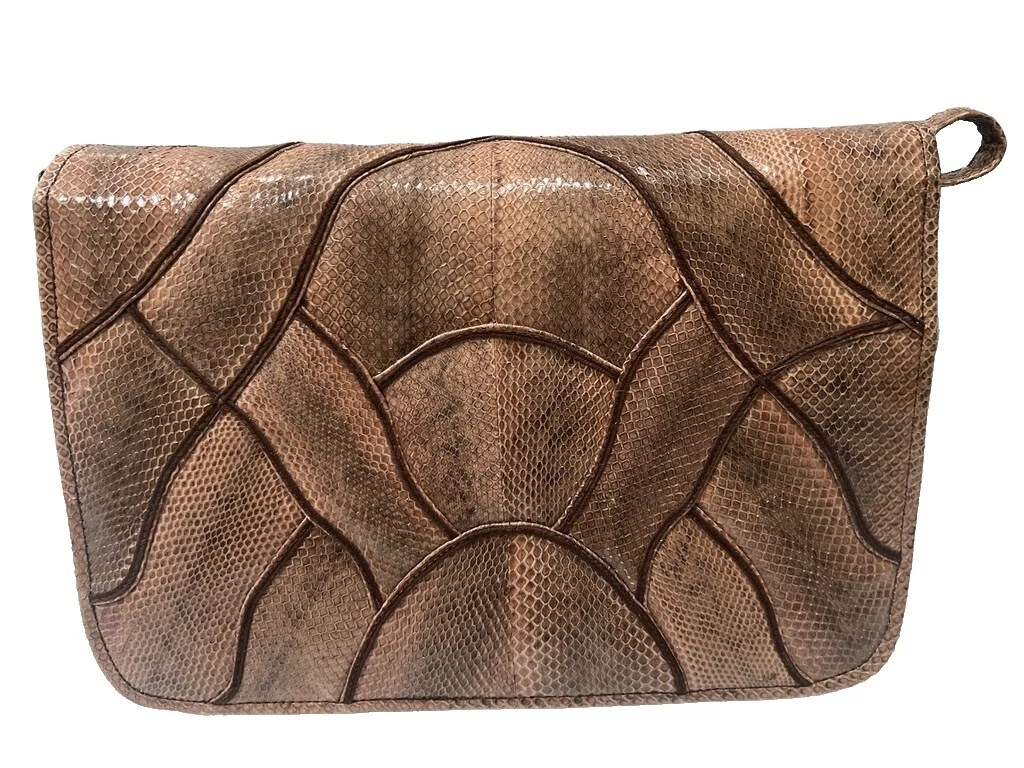 Bolsos vintage marrón de piel de serpiente, Bolsos y estuches