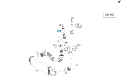 MERCEDES BENZ a Class W176 Diesel Turbo Intercooler Pipe Hose 