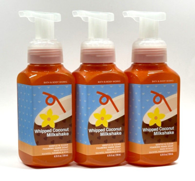3 BATH & BODY WORKS WHIPPED COCONUT MILKSHAKE FOAMING HAND SOAP 8.75 FL OZ NEW
