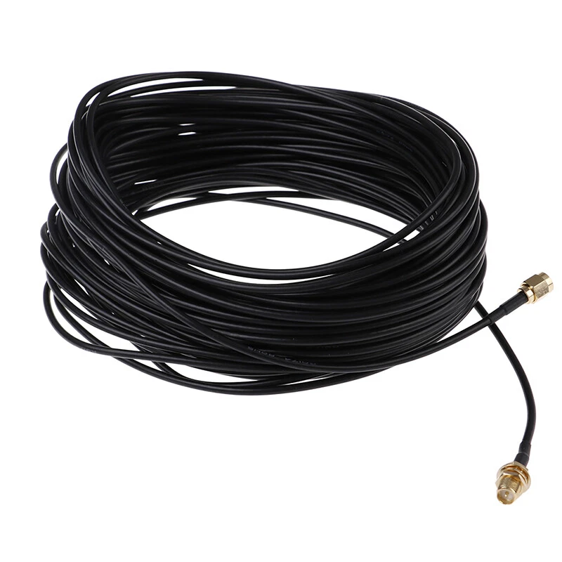 1PC 20m WiFi router antenna extension cable cord RG174 RP-SMA male to fema_KE G - Image 2 of 4