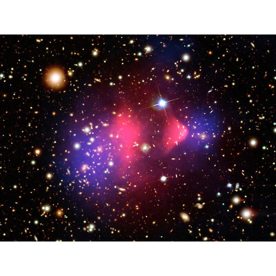 Hubble Space Telescope Image Galaxy Cluster 1E 0657-556 Art Canvas Print 18X24