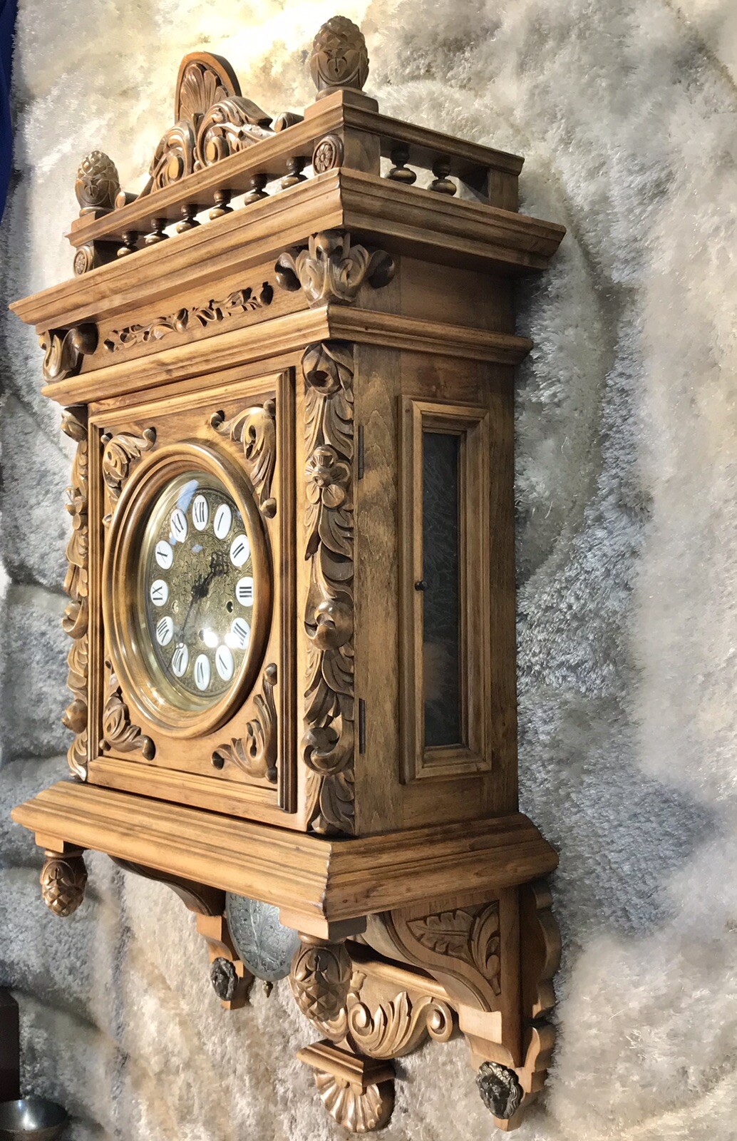 VINTAGE GAZO FAMILY LA JOLLA STRIKE TRIPLE CHIME WALL CLOCK,SOLID