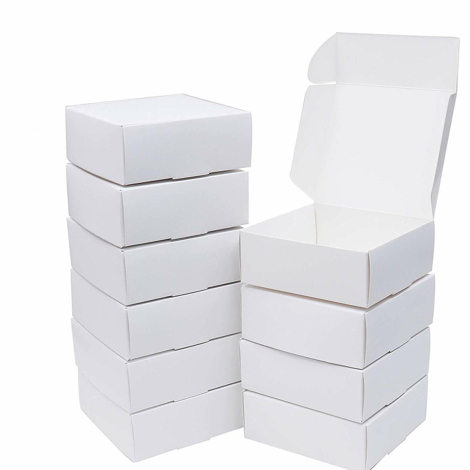 Kraft Scatole Regalo (Confezione da 50) - 13cm x12cm x 5cm, Bianche Kraft (q7n)