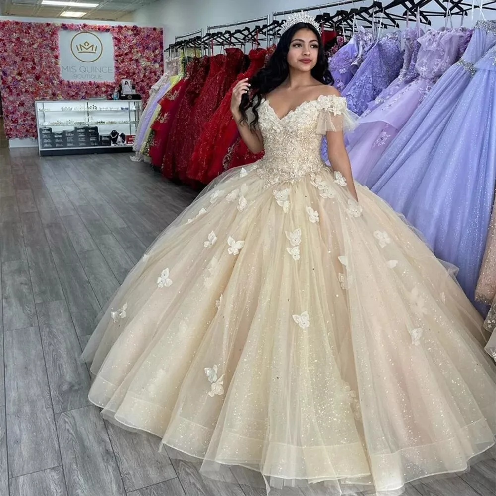 champagne quince dress