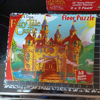 USED Melissa Doug Floor Puzzle Party 48p Fairy Tale Castle Horse