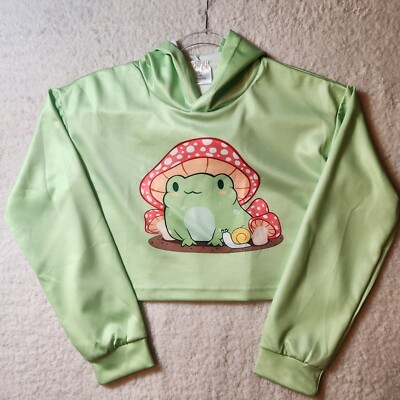 Hoodies Cartoon Pullover Hooded Sweatshirt Cropped Top