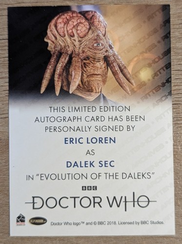 2023 Rittenhouse Doctor Who Series 1-4 Full Bleed Auto Card Eric Loren - Picture 2 of 2