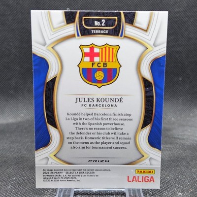 Jules Kounde 2025-26 Panini Select La Liga Terrace Silver Prizm FC