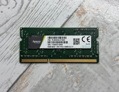 Apacer 4GB DDR3 1600 PC3-12800 1Rx8 1.35V SO-DIMM Laptop RAM 76.B353G.C7A0C